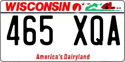 WI license plate 465XQA