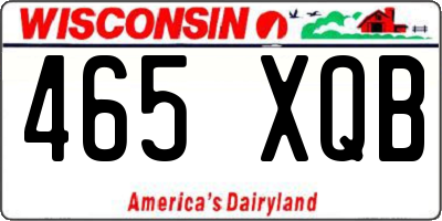 WI license plate 465XQB