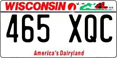 WI license plate 465XQC