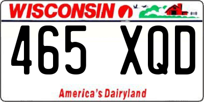 WI license plate 465XQD