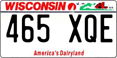 WI license plate 465XQE