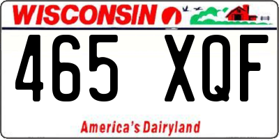 WI license plate 465XQF