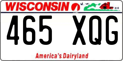 WI license plate 465XQG