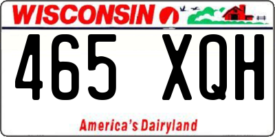 WI license plate 465XQH