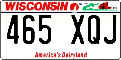 WI license plate 465XQJ