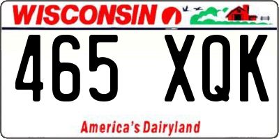 WI license plate 465XQK