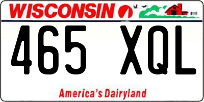 WI license plate 465XQL