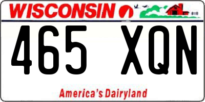 WI license plate 465XQN