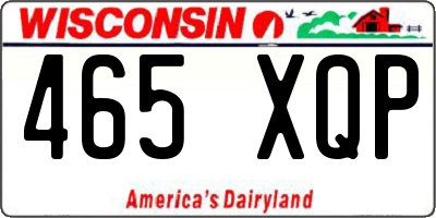 WI license plate 465XQP