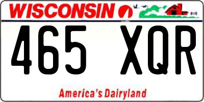 WI license plate 465XQR