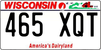 WI license plate 465XQT