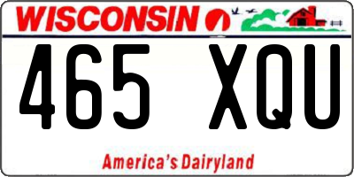 WI license plate 465XQU