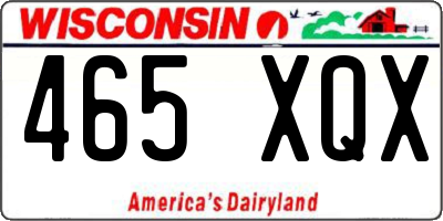 WI license plate 465XQX