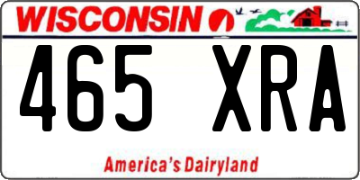 WI license plate 465XRA