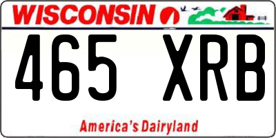 WI license plate 465XRB