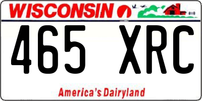 WI license plate 465XRC
