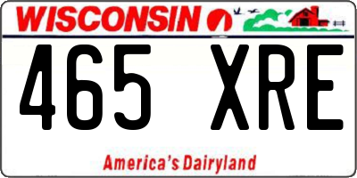 WI license plate 465XRE