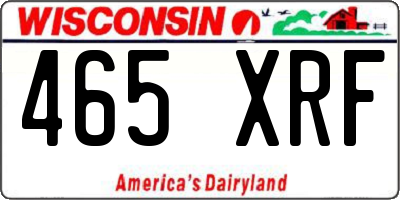 WI license plate 465XRF