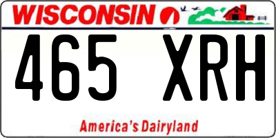 WI license plate 465XRH