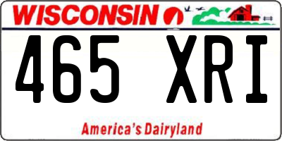 WI license plate 465XRI