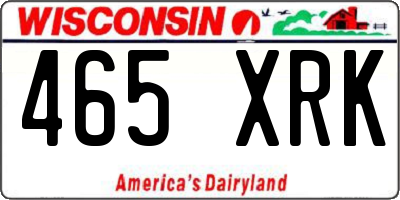 WI license plate 465XRK