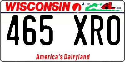 WI license plate 465XRO