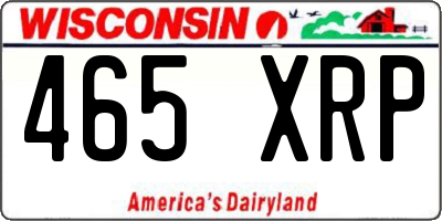 WI license plate 465XRP