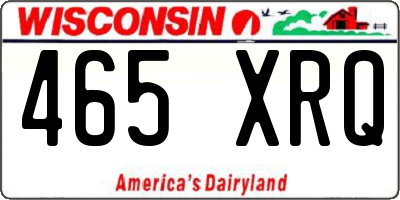 WI license plate 465XRQ
