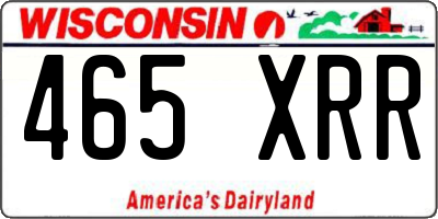 WI license plate 465XRR