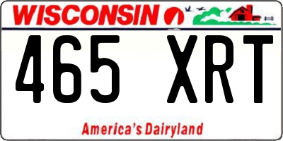 WI license plate 465XRT
