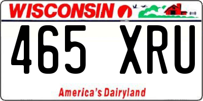 WI license plate 465XRU