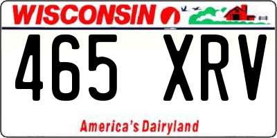 WI license plate 465XRV