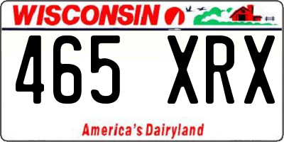 WI license plate 465XRX