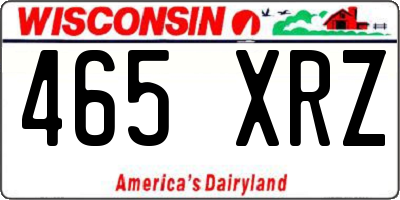 WI license plate 465XRZ