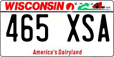 WI license plate 465XSA