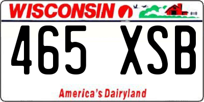 WI license plate 465XSB
