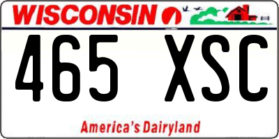 WI license plate 465XSC