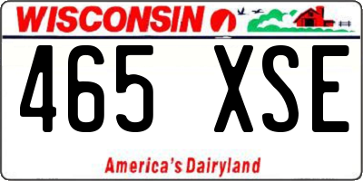 WI license plate 465XSE