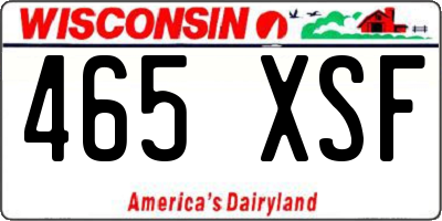 WI license plate 465XSF