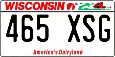 WI license plate 465XSG
