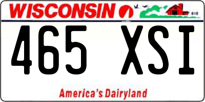 WI license plate 465XSI