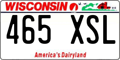WI license plate 465XSL