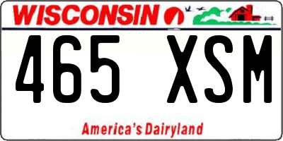 WI license plate 465XSM