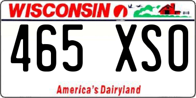 WI license plate 465XSO