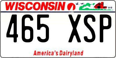 WI license plate 465XSP