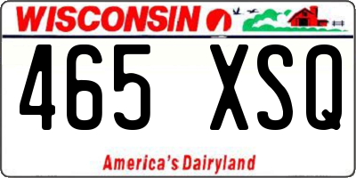 WI license plate 465XSQ