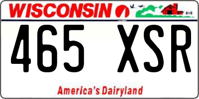 WI license plate 465XSR