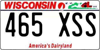 WI license plate 465XSS
