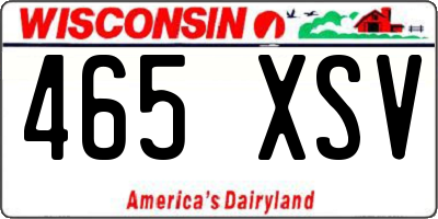 WI license plate 465XSV