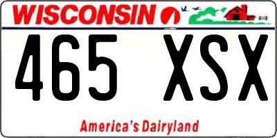 WI license plate 465XSX